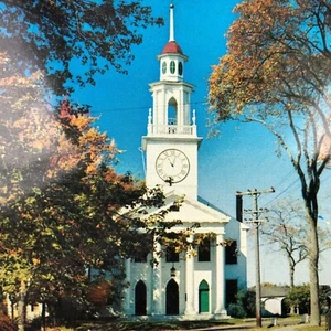 50er Jahre MAINE ME Postkarte Vintage Kirche Kongress Kirche Kennebunkport Bild  - Bild 1 von 8