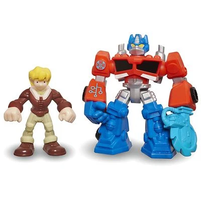 Playskool Heroes Transformers Rescue Bots OPTIMUS PRIME & CODY BURNS Figures - Image 1 of 2