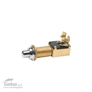 Interruttore a pulsante Culver in ottone cromato quadro elettrico pannello barca - Foto 1 di 2
