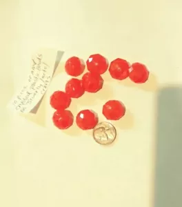 Vintage geerntete orange Kunststoff Kristall Perlen 10 Stück für Schmuck/Kunst/Basteln - Bild 1 von 7