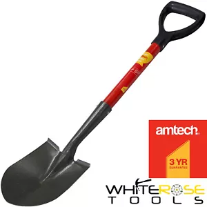 Amtech Garden Shovel Spade Snow Sand 28" Round Mouth Fibreglass Handle - Picture 1 of 1