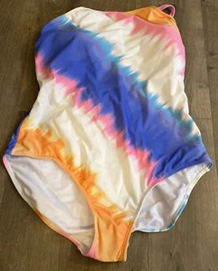 Swimsuit Decree Women Plus 1X Medium Coverage Tie Dye One Piece NEW W Tags - Picture 1 of 11