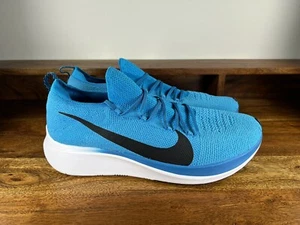 Men's Nike Zoom Fly Flyknit Running Shoes Blue Orbit Black AR4561-401 Size 14 - Picture 1 of 5