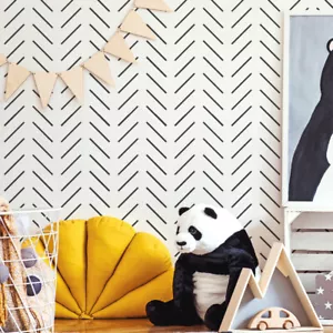 Herringbone Nursery Wall Stencil Paint nursery Walls Reusable Home Decor Stencil - Picture 1 of 8