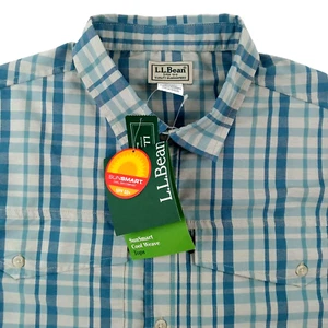 LL Bean SunSmart Cool Weave Shirt Mens MT Tall Performance Quick Dry Wicking UPF - Picture 1 of 10