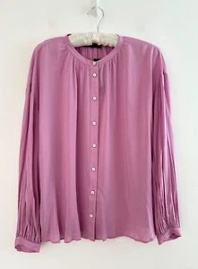 Marks & Spencer Top Women's Mauve Buttoned Blouse Long Sleeve Size 14 BNWT - Picture 1 of 10