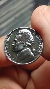 1961 Proof Jefferson Nickel 5C Pretty Blue Toning Gem Proof                 S916 - Picture 1 of 3