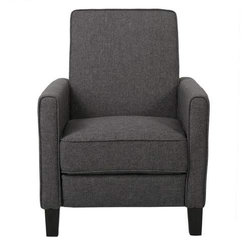 Noble House Club Chair Recliner 27" Wood Frame Standard Smokey Polyester Modern Cover