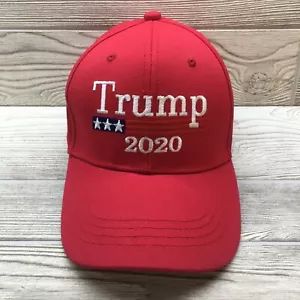 Trump 2020 Cap Hat Adult Adjustable Red Cotton Hook And Loop Farmer Trucker - Picture 1 of 7