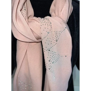 Jessica McClintock Bufanda De Colección Y2K Adornada Rosa Polvorienta Antiguo Hollywood Glam - Imagen 1 de 6