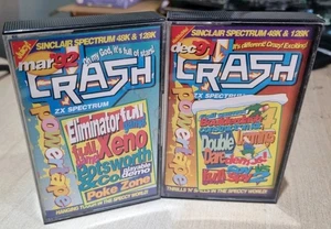 2 X Crash Powertape Mar 92,Dec 92 48K,128 Cassette Sinclair ZX Spectrum - Picture 1 of 3
