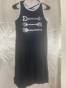 Girls Black Sleeveless Arrow Print Maxi Dress Size Large (14) - Picture 1 of 18