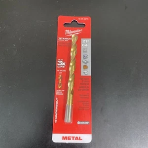 Milwaukee 48-89-2218 21/64" 8.3mm Thunderbolt Titanium Twist Drill Bit - Picture 1 of 5