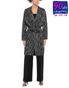 RRP€358 UN_FURTIVE Boucle Coat IT44 US8 UK12 L Belted Lined Made in Italy - Picture 1 of 5