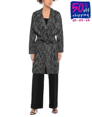 RRP€358 UN_FURTIVE Boucle Coat IT44 US8 UK12 L Belted Lined Made in Italy - Image 1 of 4