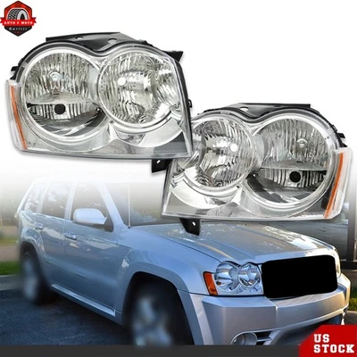 Faros faros izquierda y derecha para Jeep Grand Cherokee 2005 2006 2007 Foto 1 de 4