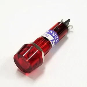 BN-5701-1-R, Sato Parts 12mm Rotondo Rosso Flat Top Luce Indicatore Neon 100V ~ 125V - Foto 1 di 3