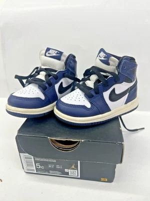 Nike Air Jordan 1 Retro Alto OG TD Medianoche Azul Marino Bebé Zapatos FD1413 401 Talla 5C Foto 1 de 4