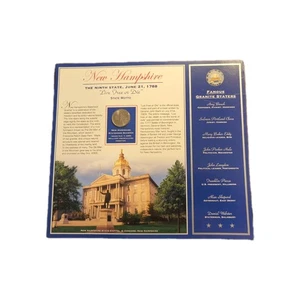 Cuarto del estado de New Hampshire 2000 sin circular con tarjeta de información de panel - Imagen 1 de 2