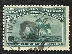 U.S. SC #232 Used Small Thin 1893 - Bild 1 von 1