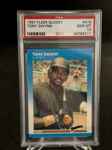 PSA 10 1987 Fleer Update Glossy Tony Gwynn #416 GEM MINT Padres - Picture 1 of 2