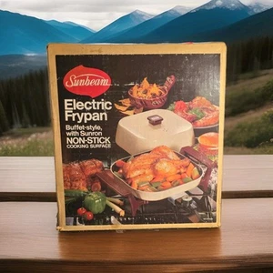 RARE Vintage Sunbeam 7-446 Electric Frypan Buffet Style Sunron Non-Stick New - Picture 1 of 7