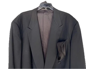 Giorgio Armani Le Collezioni Made in Italy Vintage Black Wool Suit Jacket 48 L - Picture 1 of 9