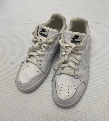 Nike Backboard II Men's 10 D Shoes 487657-100  White Leather Swoosh Sneakers - Image 1 of 4