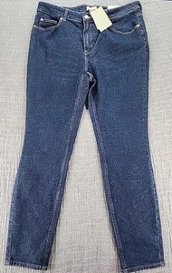 H & M Women's Skinny High Waist Stretch Denim Blue Jeans Size 18 Dark Wash NWT - Picture 1 of 10