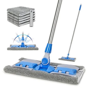 Professional Microfiber Hardwood Floor Mop, Flat Mops with 5 Pieces Reusable ... - Picture 1 of 9