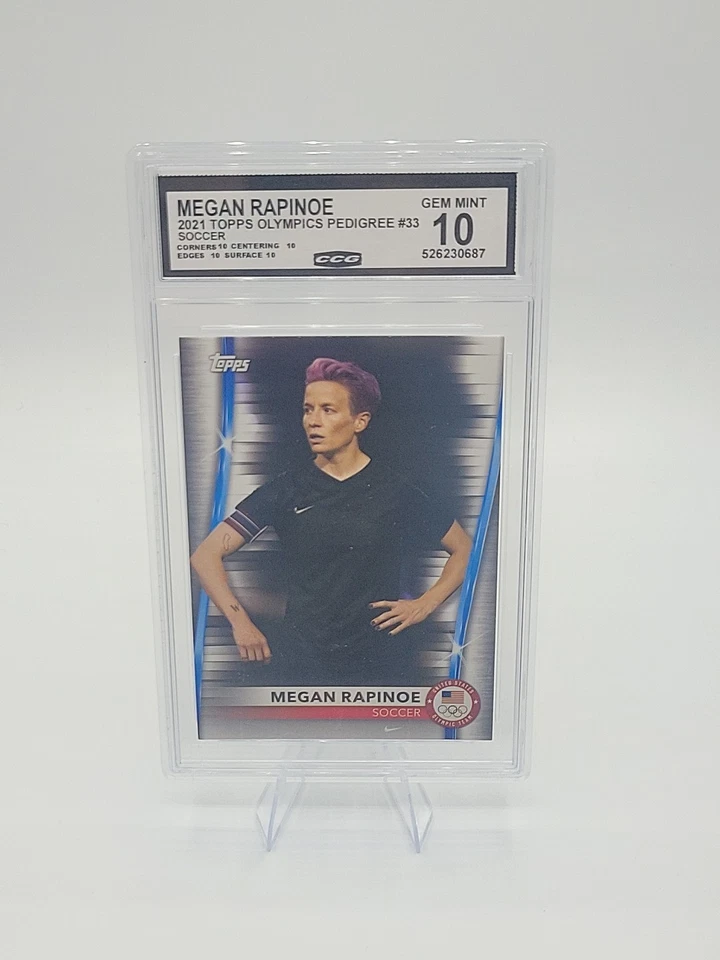 2021 Topps Olympic Pedigree #33 Megan Rapinoe - Soccer - CCG 10 GEM MINT 💎  - Image 1 of 2