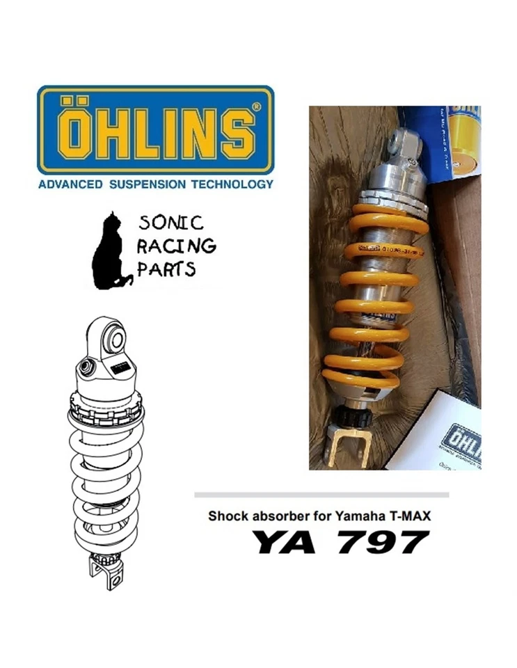 YA 797 MONO AMMORTIZZATORE POSTERIORE OHLINS YAMAHA T-MAX 560 - 2019 2024 Foto 1 de 1