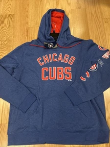 Majestic MLB Chicago Cubs Hoodie Sz XXL Men’s Cotton Blend NWT Blue Baseball - Picture 1 of 7