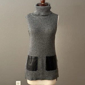 Banana Republic ärmellos dunkelgrau Hi Low Pullover unic Gr. XS Cozy Cabin Core - Bild 1 von 8