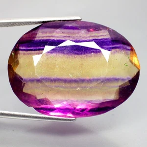 44.93 Cts Shocking (27 x 20) Natural Oval Bi-Color Flourite Loose Gemstones - Picture 1 of 7