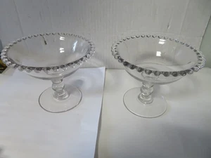 2 Imperial Glasperlen Kerzendocht Süßigkeiten Schalen mit Stiel 4 1/4" hoch - Bild 1 von 5