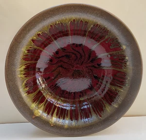 An attractive dripware display / fruit bowl in earthy reds, browns and gold - Picture 1 of 5