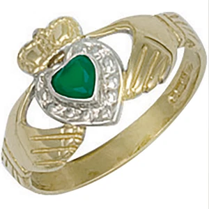 Anillo de oro amarillo de 9 quilates de 11,5 mm de ancho Claddagh de diseño abierto, tamaños de L a R (0078) - Imagen 1 de 1
