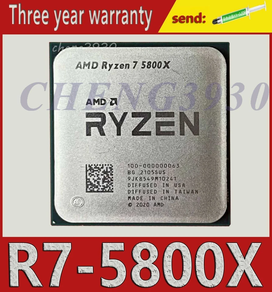 AMD Ryzen 7 5800X AM4 3.8GHz 8-core 16Thr 105W R7-5800X CPU processor - Image 1 of 1