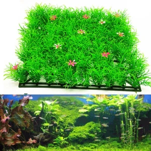 2x Aquarium Eco-Friendly Artificial Lawn Green Water Grass Plant Fish Tank Decor - Picture 1 of 17