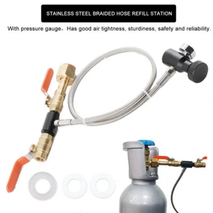 Co2 Tank Refill Station Charging Adaptor Transfer with Hose Cga320 To Cga320 New - Picture 1 of 12