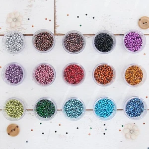 Set 15 strass metallici hot fix colori 3 mm - 10 ss - 21600 borchie - Foto 1 di 8