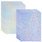 36 Sheets Holographic Sticker Paper Clear A4 Vinyl Sticker Paper Self Adhesiv...