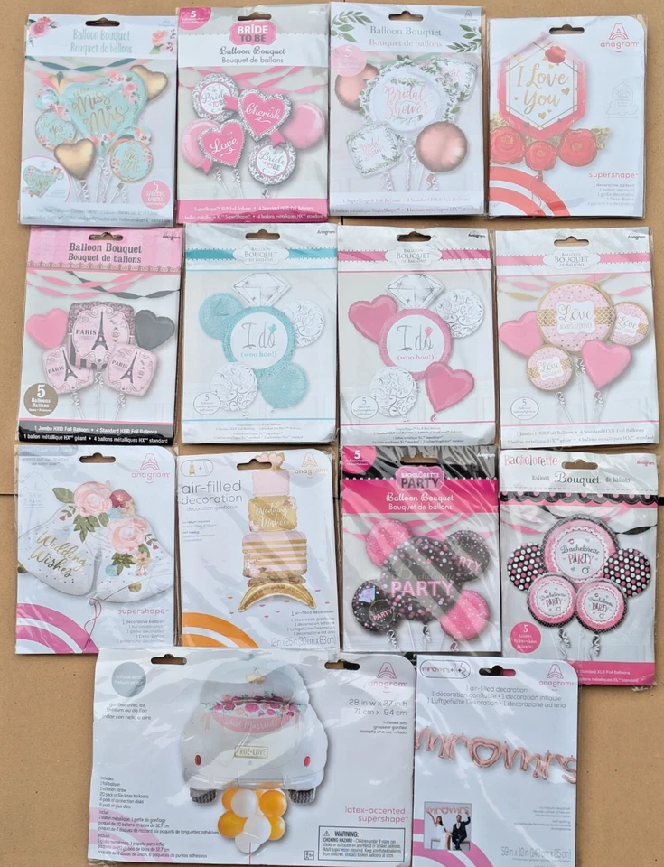 WEDDING BALLOONS Bride Groom Shower Engagement I DO Mr Mrs Foil Mylar - YOU PICK - Image 1 of 1