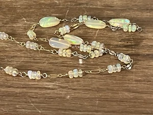 14k Vermile Äthiopischer Welo Gelee Opal Perlen Halskette 18 Zoll - Bild 1 von 12