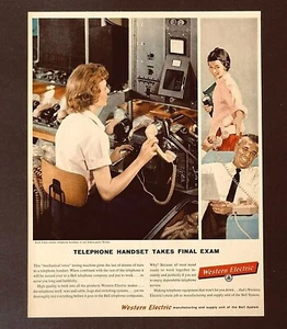 Western Electric Telephone 1958 publicidad auricular prueba de colección impresión AD - Imagen 1 de 1
