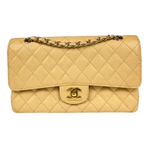Chanel Beige Calfskin Medium Classic Double Flap Shoulder Bag XX40148 - Picture 1 of 7