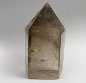 XL Rainbow Smokey Quartz Crystal Tower Natural Polished Point Obelisk 397g E2 - Imagen 1 de 12