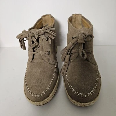 Botines Chukka Crown Vintage Talla US 7.5 MAC Beige Gamuza Tacón de Cuña Oculto NUEVO Foto 1 de 4