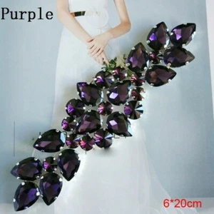 Crystal Rhinestone Applique Chain Trim for Wedding Bridal Dress Decor DIY Sew On - Picture 1 of 14